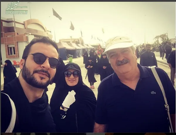محمد سلوکی همراه با خانواده در پیاده روی اربعین 96