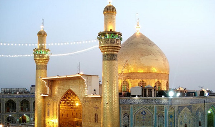 فیلم| حرم امیرالمؤمنین(ع) در آستانهٔ میلاد پیامبر(ص) گل‌آرایی شد