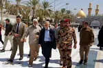 عکس | علی لاریجانی در حلقه محاصره محافظان عراقی