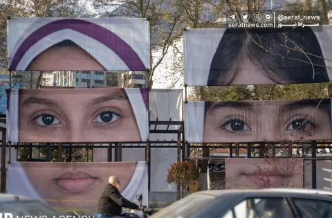 تصاویر| چیدمان هنری «چشمان میناب»